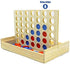 4 in a Row Wooden Board Game - Foldable Line Up 4 Classic Family Toy for Kids and Family