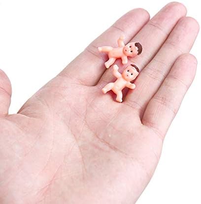 CCINEE 60 Pieces 1 Inch Mini Plastic Babies for Baby Shower Games, Bulk Tiny King Cake Babies Figurines for Party