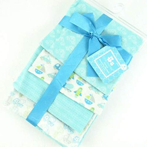 Regent Baby 4 Piece Crib Mates Receiving Blankets, Blue