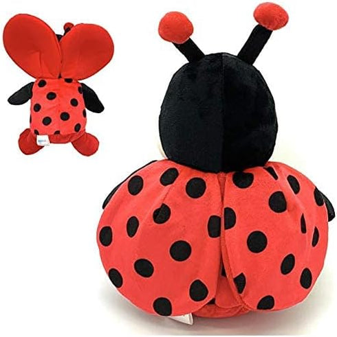 Big Size Ladybug Stuffed Animal Plush - Cuddly Lady Bug Toy with Red Wings and Black Bow