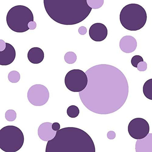 Polka Dot Wall Decals for Girls Room - Vinyl Circle Peel & Stick Stickers, Dark & Light Purple