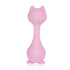 0-12 Baby Rattle Teething Toys Cat Silicone Teether Rattles for Baby Months Food Grade Silicone (Pink)