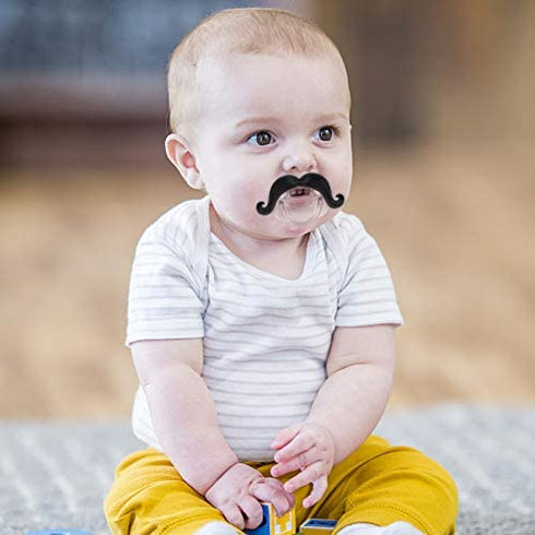 Zhovee 3pcs 0-36 Mustache Pacifier, Gentleman Mustache Baby Pacifier, Pacifier Months, Gift Pacifiers for Boys