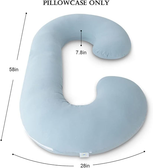INSEN C-Shaped Pregnancy Body Pillow Cover - Green Jersey