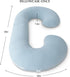 INSEN C-Shaped Pregnancy Body Pillow Cover - Green Jersey