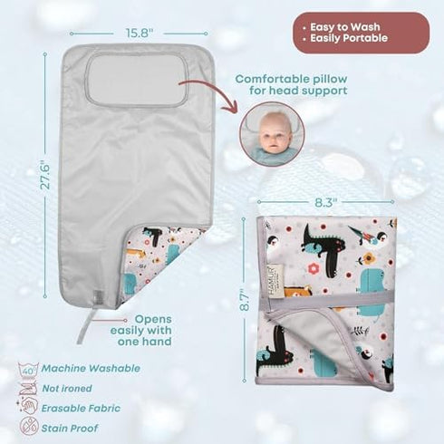 Hamur Home Portable Changing Pad Waterproof, Washable & Easy Wipe Clean, Foldable Travel Baby Changing Mat for Diaper