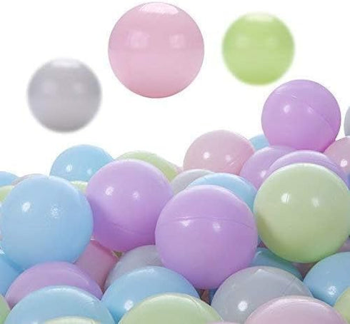PlayMaty Ball Pit Balls - 2.75 inches Plastic Crush Proof Stress Balls, Phthalate & BPA Free, Pack of 50 with Storage