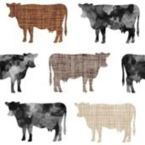 Changing Pad Cover - Linen Cows