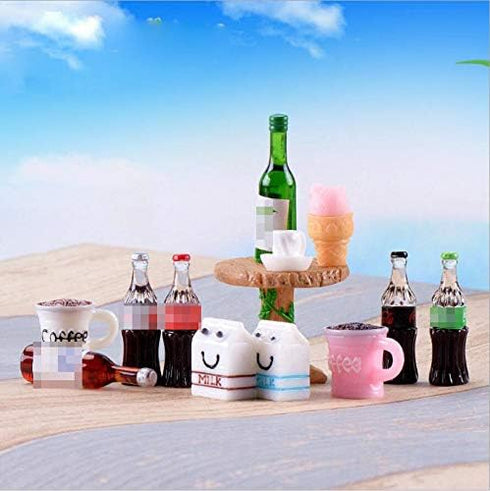 NWFashion Miniature Food Drinks Toys Bottle, 26pcs Mix for Adults and Children's Pretend Play Kitchen
