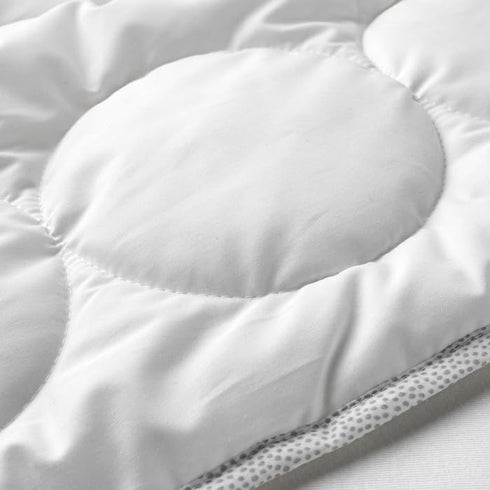 Generic 49 43 Inch Quilted Crib Duvet Insert White Comforter with Gray Trim Soft Breathable Lightweight All Season