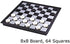 8x8 Checkers Draught Board Game - 64 Squares, 12 Black & 12 White Pieces, Extendable 9x9 Inch Board