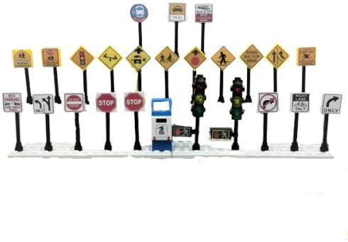 Custom Toys & Hobbies City/TOWN/VILLAGE/STREET 25 Play Road Signs, POST BOX, TRAFFIC LIGHTS