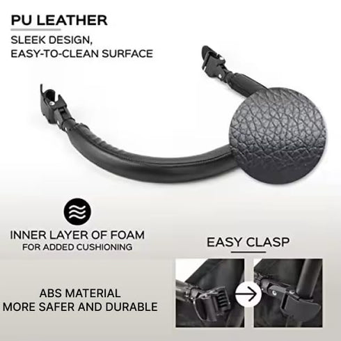 Upgraded Adjustable Angle Baby Stroller Bumper Bar Accessories for BBZ Yoyo/Yoya/Yoyo+ - Black