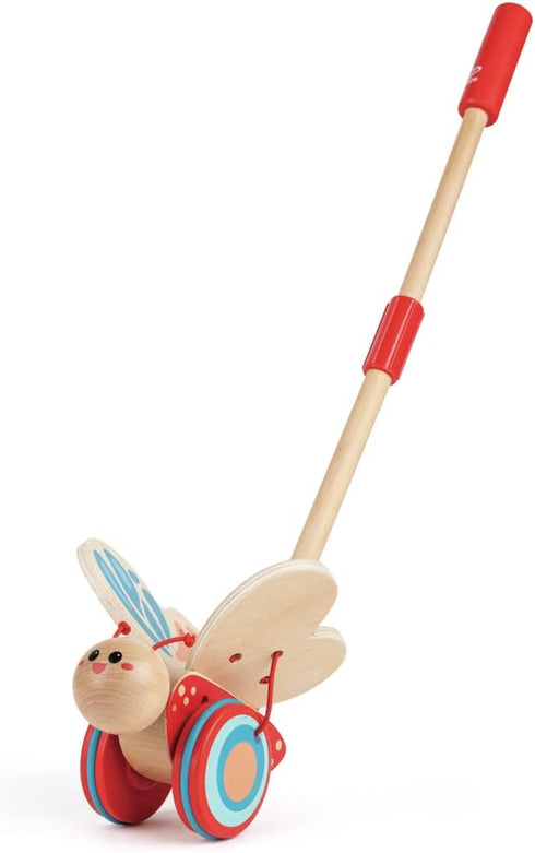 Award Winning Hape Butterfly Wooden Push and Pull Walking Toy, L: 6.3,