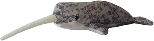Soft Simulation Narwhal Stuffed Animals, Realistic Lifelike Unicorn Whale Plush Toy, Cute Ocean Sea Creatures, Gift Collection for Kids (Narwhal), Blue