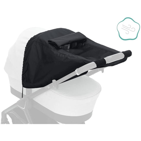 Stroller Sun Cover, Anti-UV 50+ Universal Fit Baby Strollers, Waterproof Sunshade with Viewing Window, Dark Grey