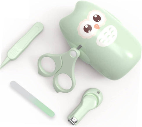 Set UPKOCH Nail Care Boy Girl Grooming with Nail Clippers Manicure Tools and Fun Owl Design Mint Green for Newborns