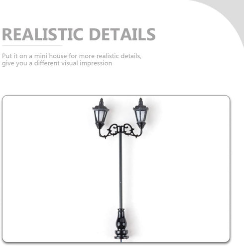 Yardwe 2pcs Miniature Street Light Model, 1:87 Road Light Micro Landscape Ornament for Outdoor Decor
