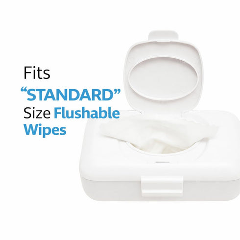 Discreet Flushable Wipes Dispenser Fits STANDARD Size Flushable Wipes Only No-Drill Suction Mount, Hygienic Low-Profile