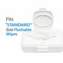 Discreet Flushable Wipes Dispenser Fits STANDARD Size Flushable Wipes Only No-Drill Suction Mount, Hygienic Low-Profile