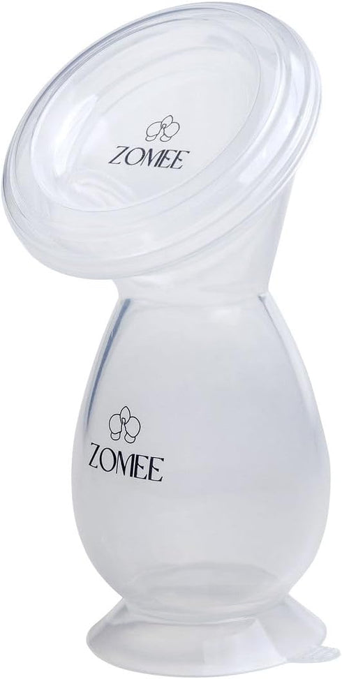 4oz Zomee Manual Breast Pump Silicone Milk Collector Hands-Free Milk Collection Bottle for Breastfeeding Moms BPA-Free