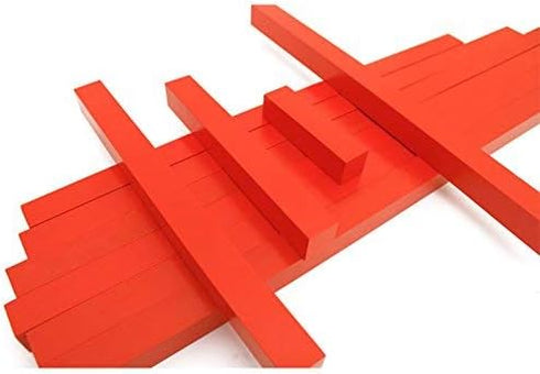 DANNI Montessori Children Wood Math Toys - Red Rods Length 5-50cm for Early Learning Educational Fun