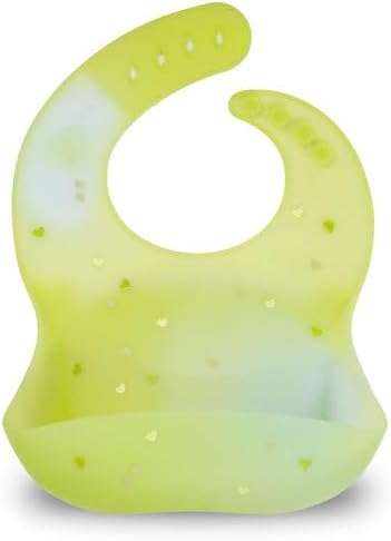PAPERCLIP Color-Changing Adjustable Silicone Baby Bib - BPA Free, Waterproof, Dishwasher Safe, Aurora Green