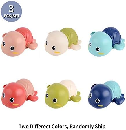 Baby Bath Toys, Wind Up Swimming Turtle Toys for Toddlers, Floating Water Bathtub Shower Toys (3 Pack)