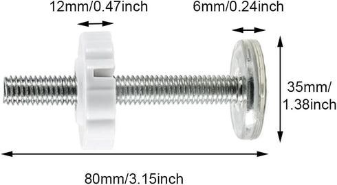 Pressure Mount Baby Gate Threaded Pivot Rod, 4-Pieces Pivot Screw Mounting Bolt Kit for Stair Gate Dog Gate (White)