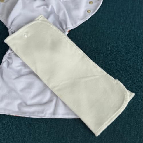 3 2 Pack Nora's Nursery Layer Cotton Prefolds with Snaps | Super Soft, Reusable, and Absorbent Cloth Diaper Liners |