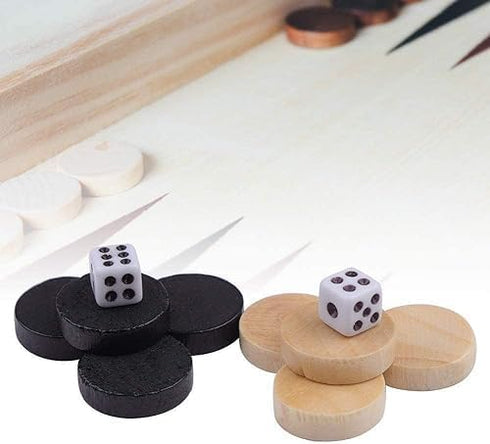 32Pcs Two-Tone Game Chess Piece, Roundness Draughts and Checkers and Backgammon Chess Piece for Board Game Learning Camping Design Arcade and Table Games