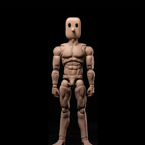 1/12 Scale Muscle Male Action Figure, 6in Flexible Strong Notaman Square Head Miniature Figure