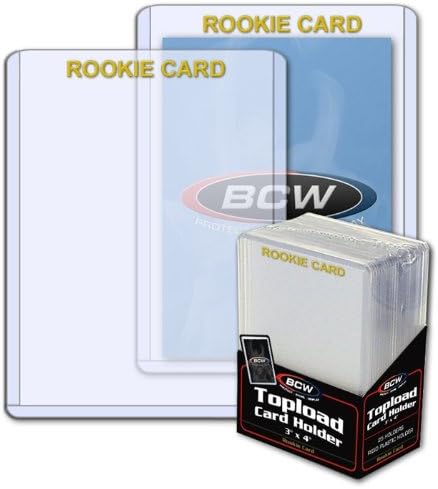 BCW 3X4 Top Loaders for Cards - Rookie Imprinted Gold Toploaders, Rigid PVC for Baseball, Football, Hockey, MTG, Pokemon