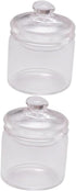 Artibetter 2 Pcs Miniature Jar 1:12 Doll Glass Jars with Lids, Miniature Glass Bottles for Doll House