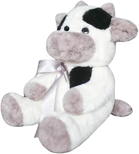 uoozii Warmable Cow Stuffed Animal - 12" Microwavable Unscented Weighted Plush, Coolable & Heatable Gift