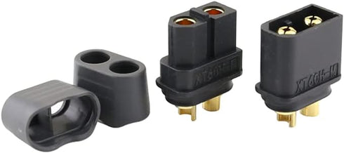 SoloGood Amass 20 Pair XT60H Bullet Connector Plug Black Male Female (Upgraded XT60) with Sheath for Lipo Battery