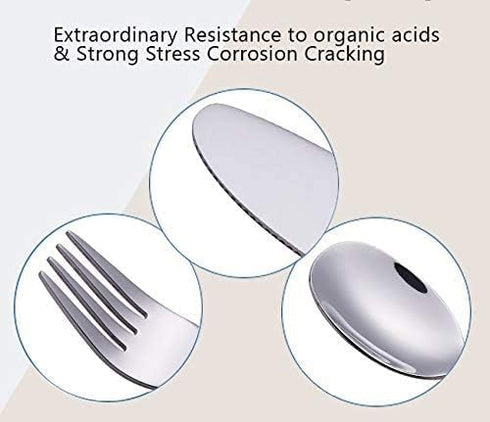 ANNOVA Children's Flatware Set, 6 Pieces Stainless Steel Cutlery/Silverware, 2 x Safe Forks, 2 x Dinner Knife, 2 x