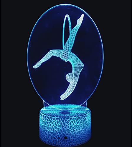 HPBN8 Ltd 3D 7/16 Creative Gymnastics Night Light USB Power Remote Control LED Decor Table Desk Optical Illusion Lamps