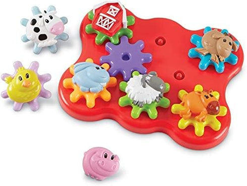 Set, Learning Resources Barnyard Friends Build & Spin - Toddler Sensory Toys, Montessori Building Preschool STEM, Busy