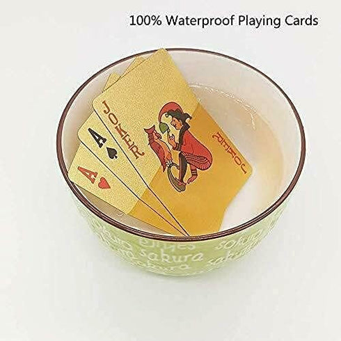 EAY Gold Deck of Cards, 2 Pack, Waterproof Playing Cards, Washable & Flexible