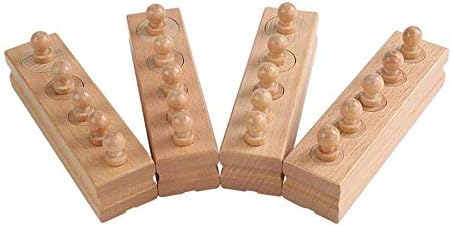 Adena Montessori Mini-Cylinder Block (Set of 4) Educational Tools for Preschool Early Montessori Toys
