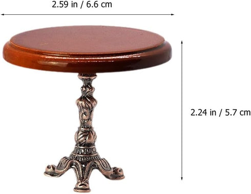 LUOZZY 1:12 Miniature Wooden Round Table Model for Dollhouse Accesories Miniature Side Table Dollhouse Furniture
