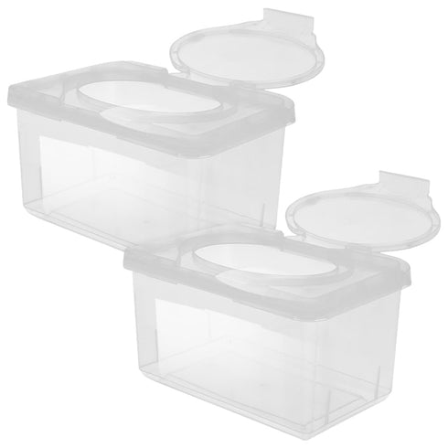 SUPVOX 2 Pack Baby Wipes Dispenser Reusable Wipe Container with Sealed Lid