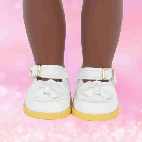6 Pairs of Dorable Doll Shoes for 14 Inch Dolls, Cute Bow Shoes, Randomly Selected from 10 Shown