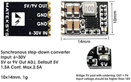 Matek Micro BEC 6-30V to 5V/9V Adjustable Step-Down Regulator for 4/5 inch 220mm 210mm 250mm 6s Carbon Fiber FPV Racing