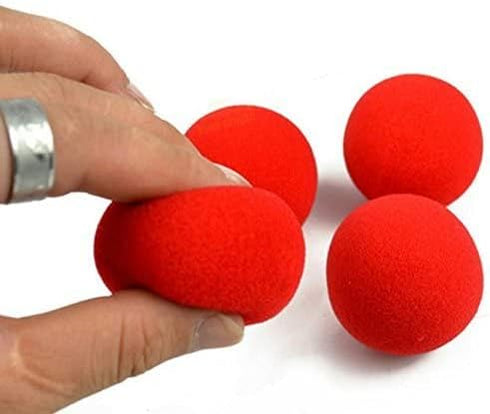 he andi 1.75 inch Red Sponge Soft Ball, Close-Up Magic Street Comedy Trick Props (12PC)