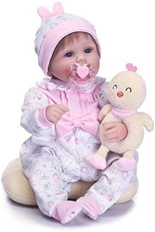 2Pcs Medylove Reborn Baby Dolls Girls Clothes 16-18 inch Newborn Reborn Doll Pink Outfit 17 inch Doll Printed Baby jumpsuit