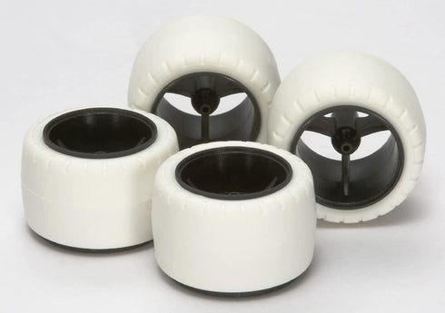 Tamiya 15415 Small Dia Carbon Wheels w/White Arched Tires