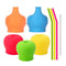 Silicone Sippy Straw Cup Lids for Toddlers and Babies (5 Pack) - Reusable, Spill-Proof, Fits Tumblers and Cups