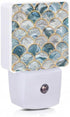 Smoaffly Mermaid Fish Scales Marble Night Light Plug-in LED Nightlights Auto Sensor Night Lamp Dusk-to-Dawn Lamp Home